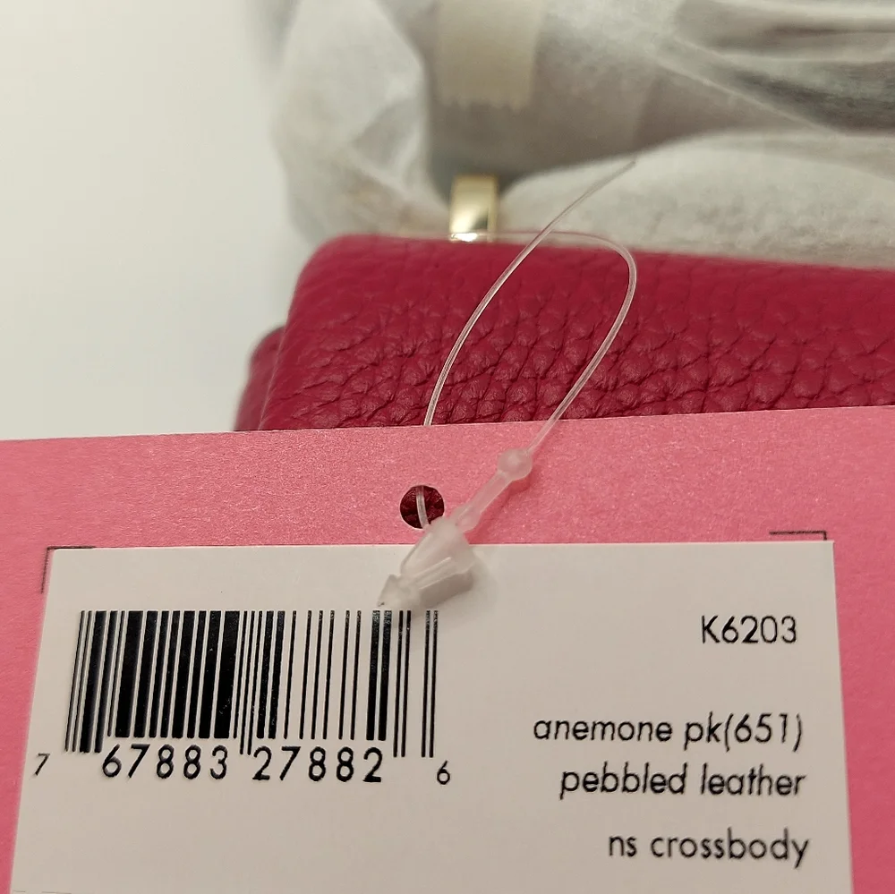 NWT Kate Spade NY Roulette Mini Pebbled Leather NS Crossbody Pink Fuchia # K6203